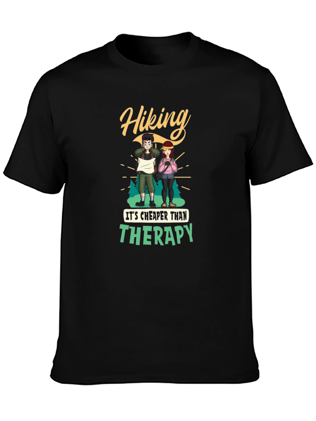 Hiking Cheaper Than Therapy Graphic Tee