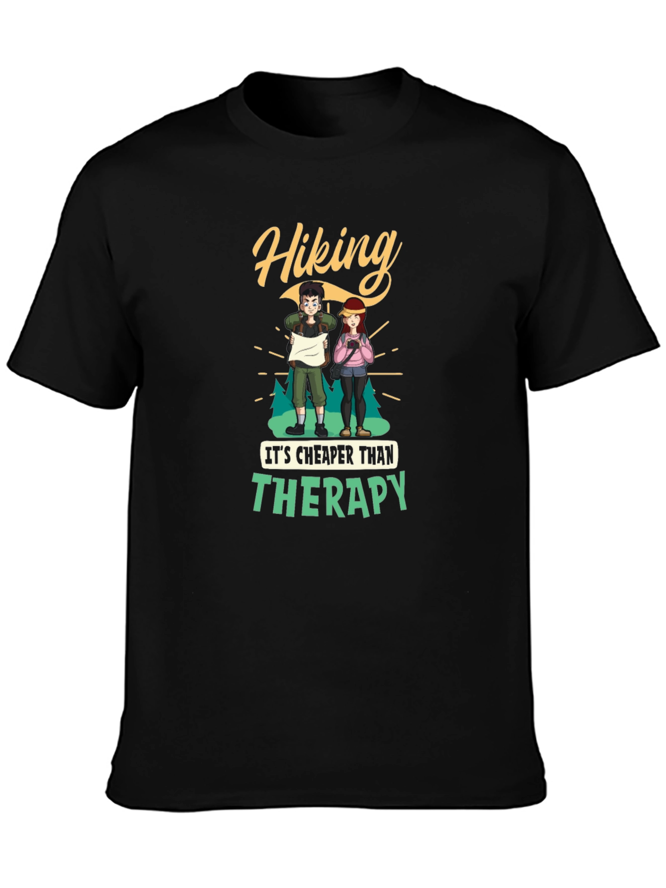 Hiking Cheaper Than Therapy Graphic Tee