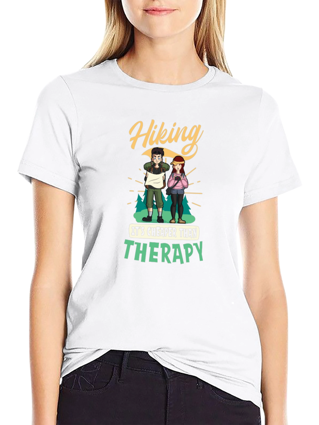 Hiking Cheaper Than Therapy Graphic Tee