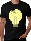 Broken Lightbulb Graphic Tee - Unique Design