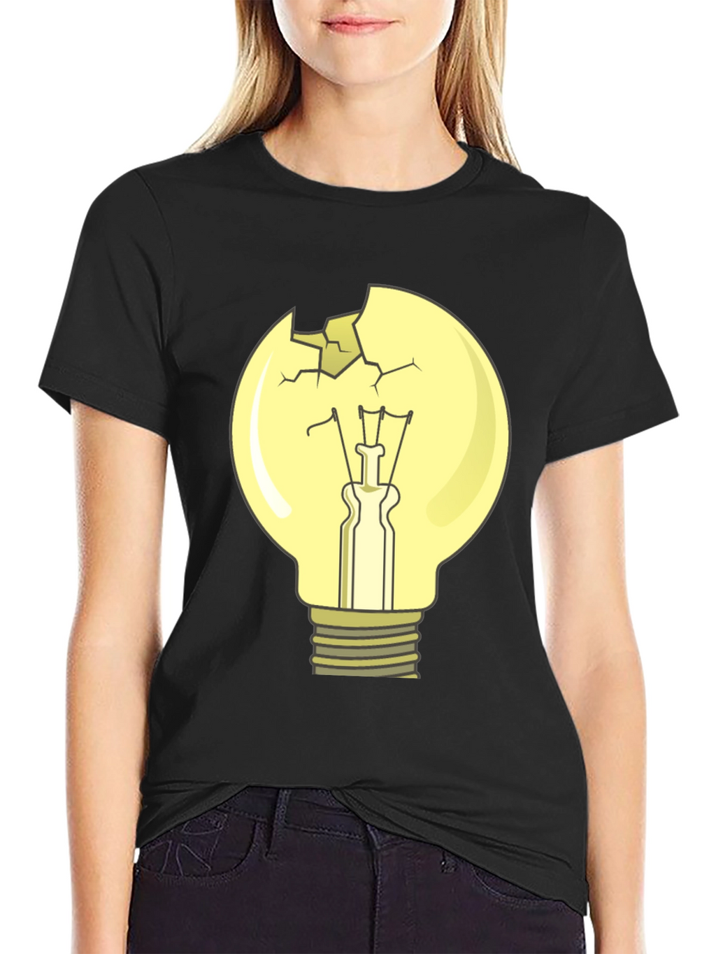 Broken Lightbulb Graphic Tee - Unique Design
