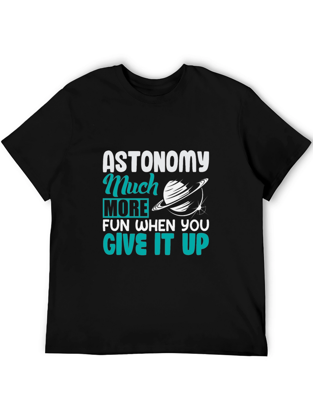Astronomy Fun Black Graphic Tee Shirt