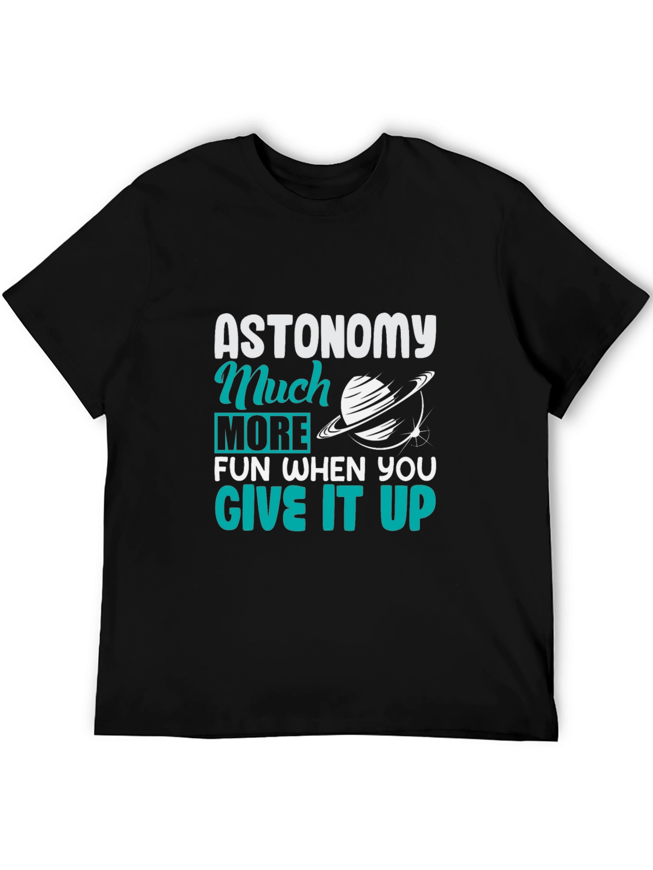 Astronomy Fun Black Graphic Tee Shirt