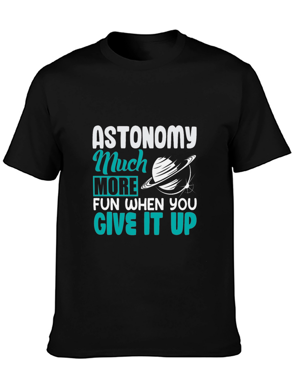 Astronomy Fun Black Graphic Tee Shirt