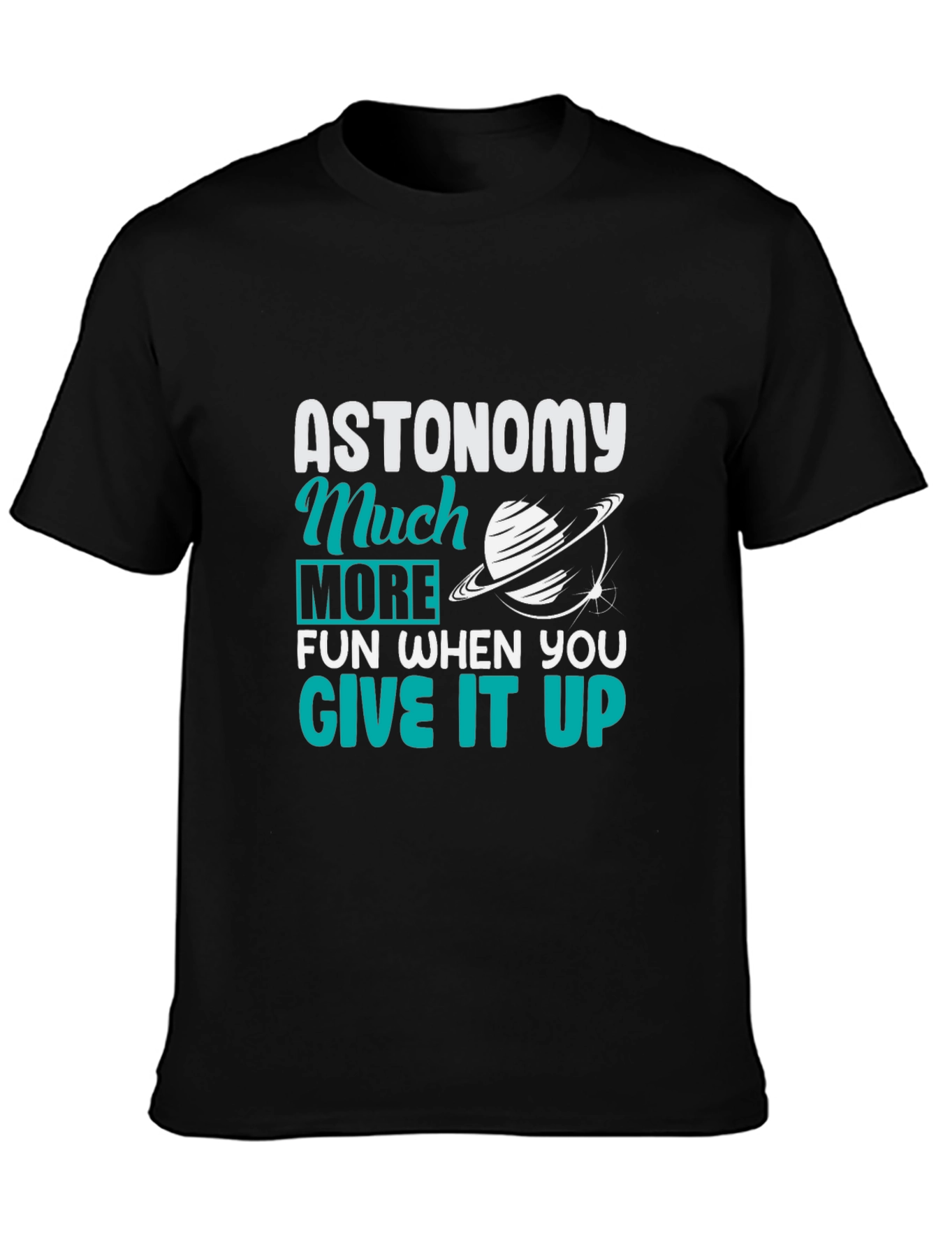 Astronomy Fun Black Graphic Tee Shirt