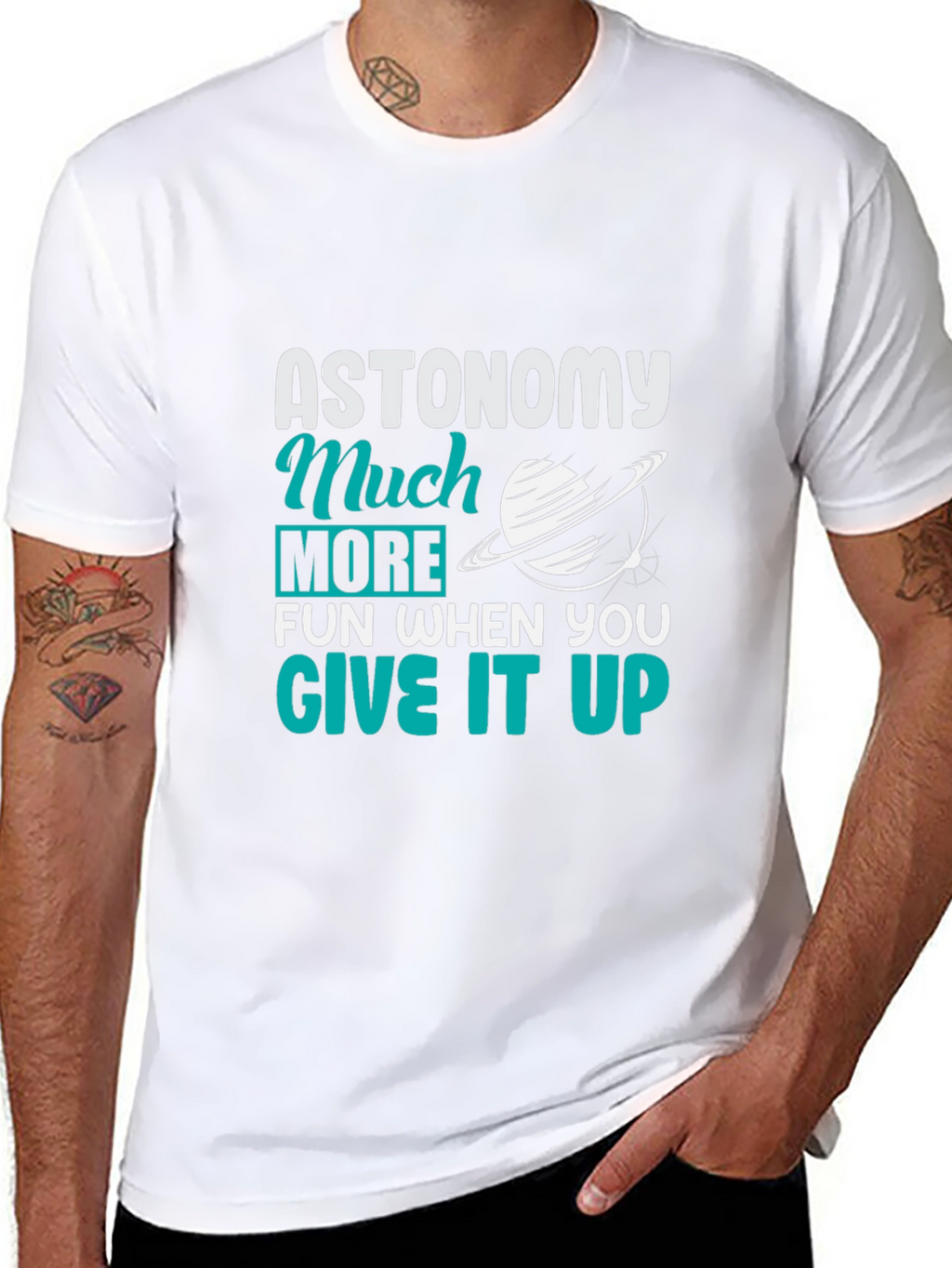 Astronomy Fun Black Graphic Tee Shirt
