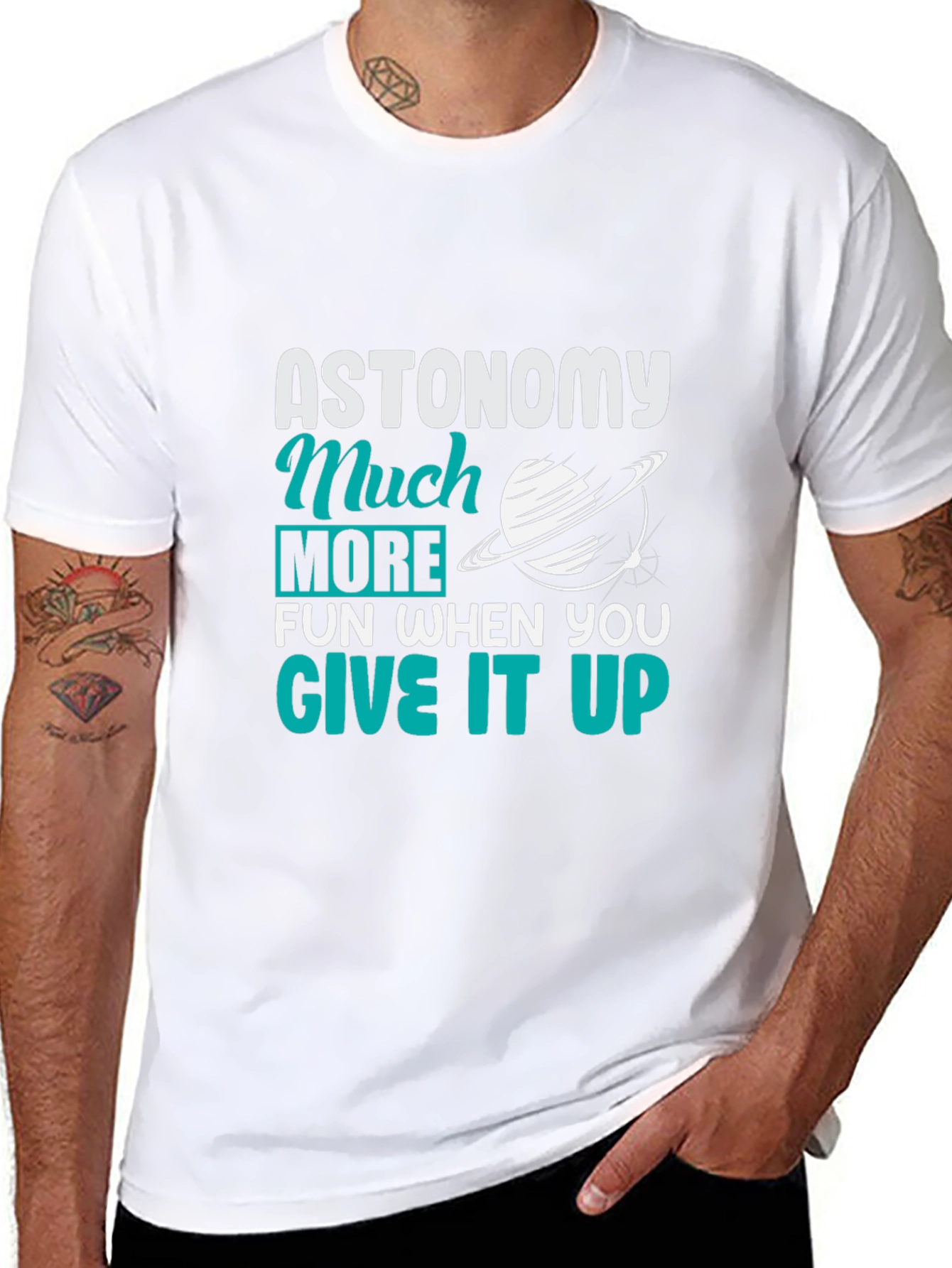 Astronomy Fun Black Graphic Tee Shirt