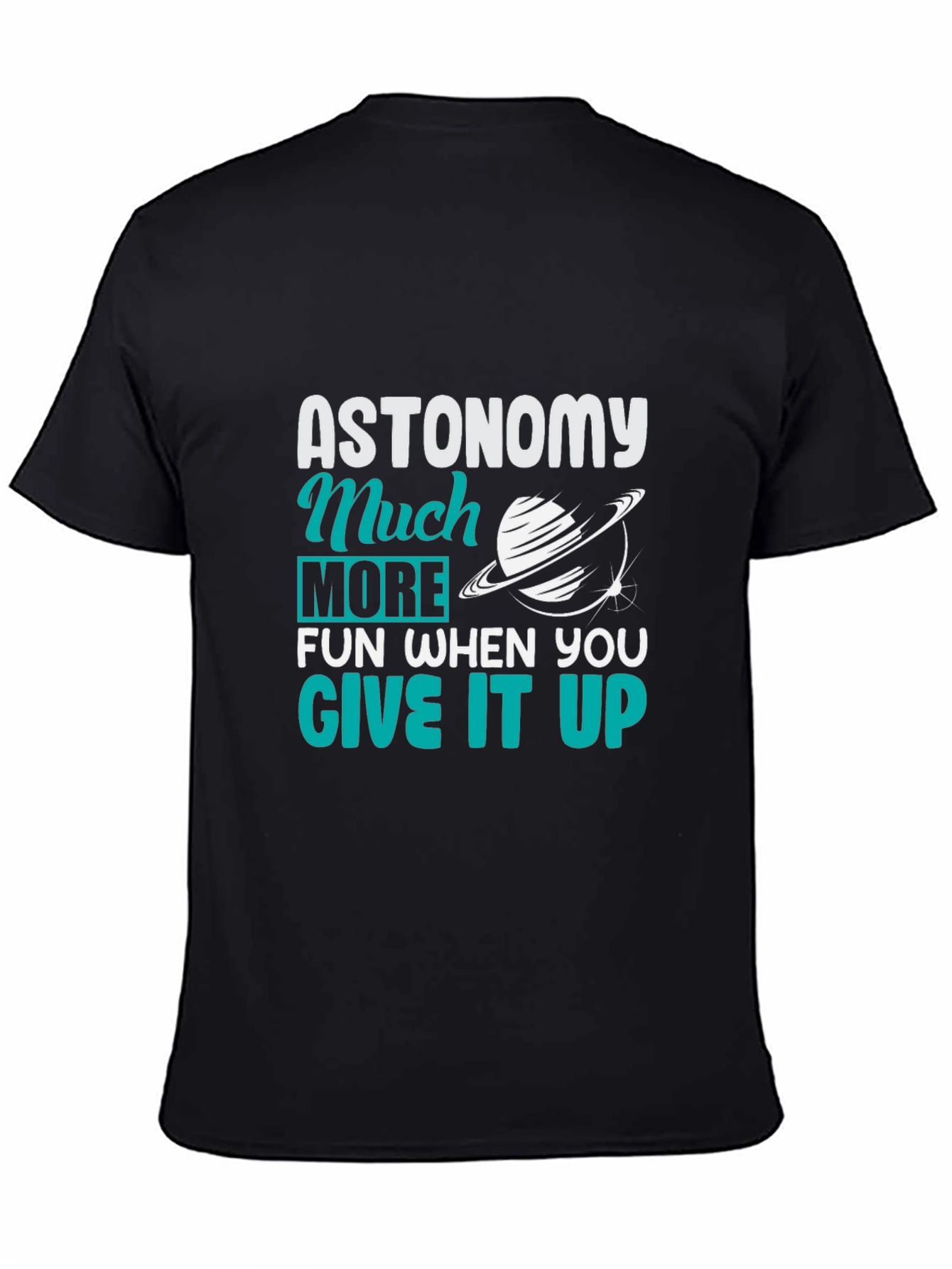 Astronomy Fun Black Graphic Tee Shirt