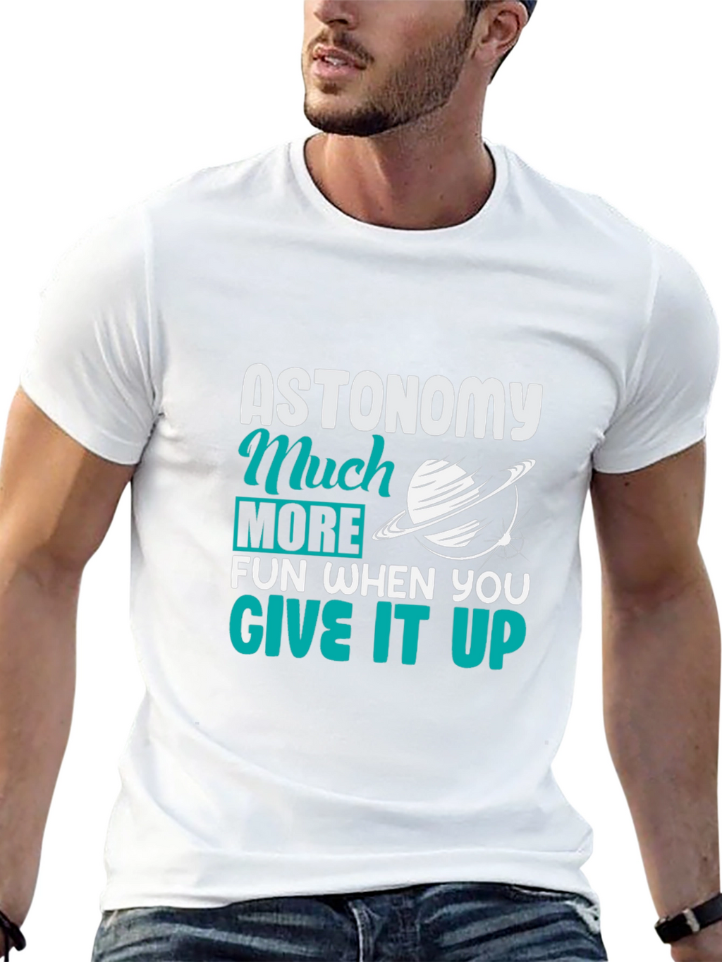 Astronomy Fun Black Graphic Tee Shirt