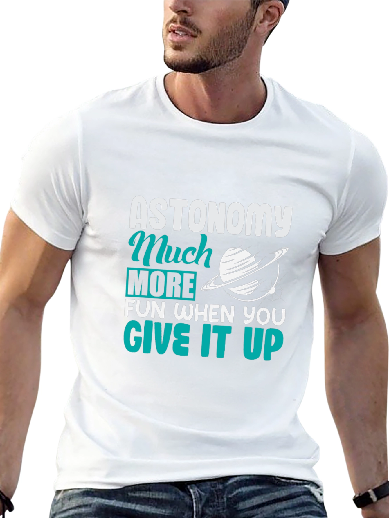 Astronomy Fun Black Graphic Tee Shirt