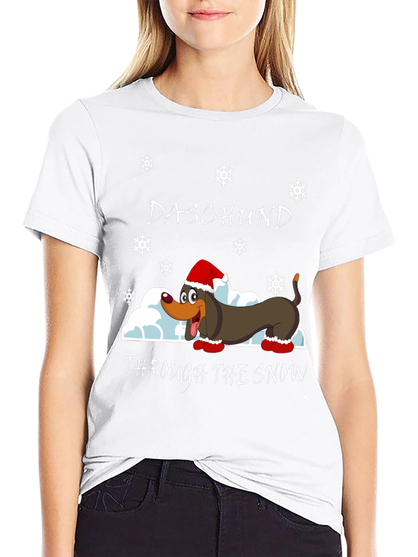 Daschund Through The Snow Graphic T-Shirt