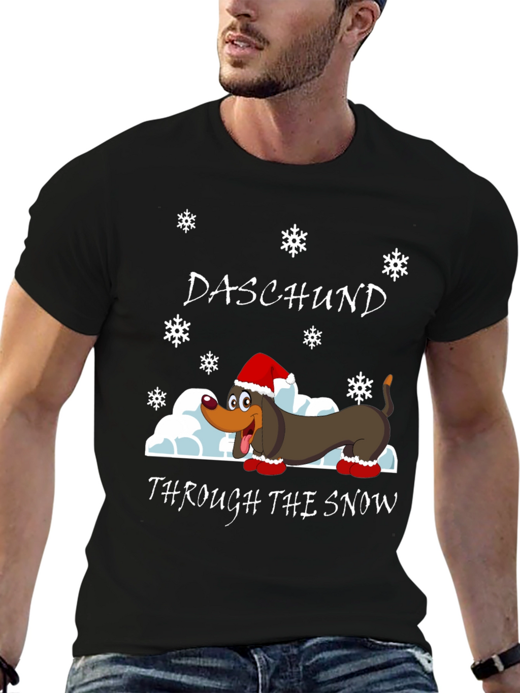 Daschund Through The Snow Graphic T-Shirt