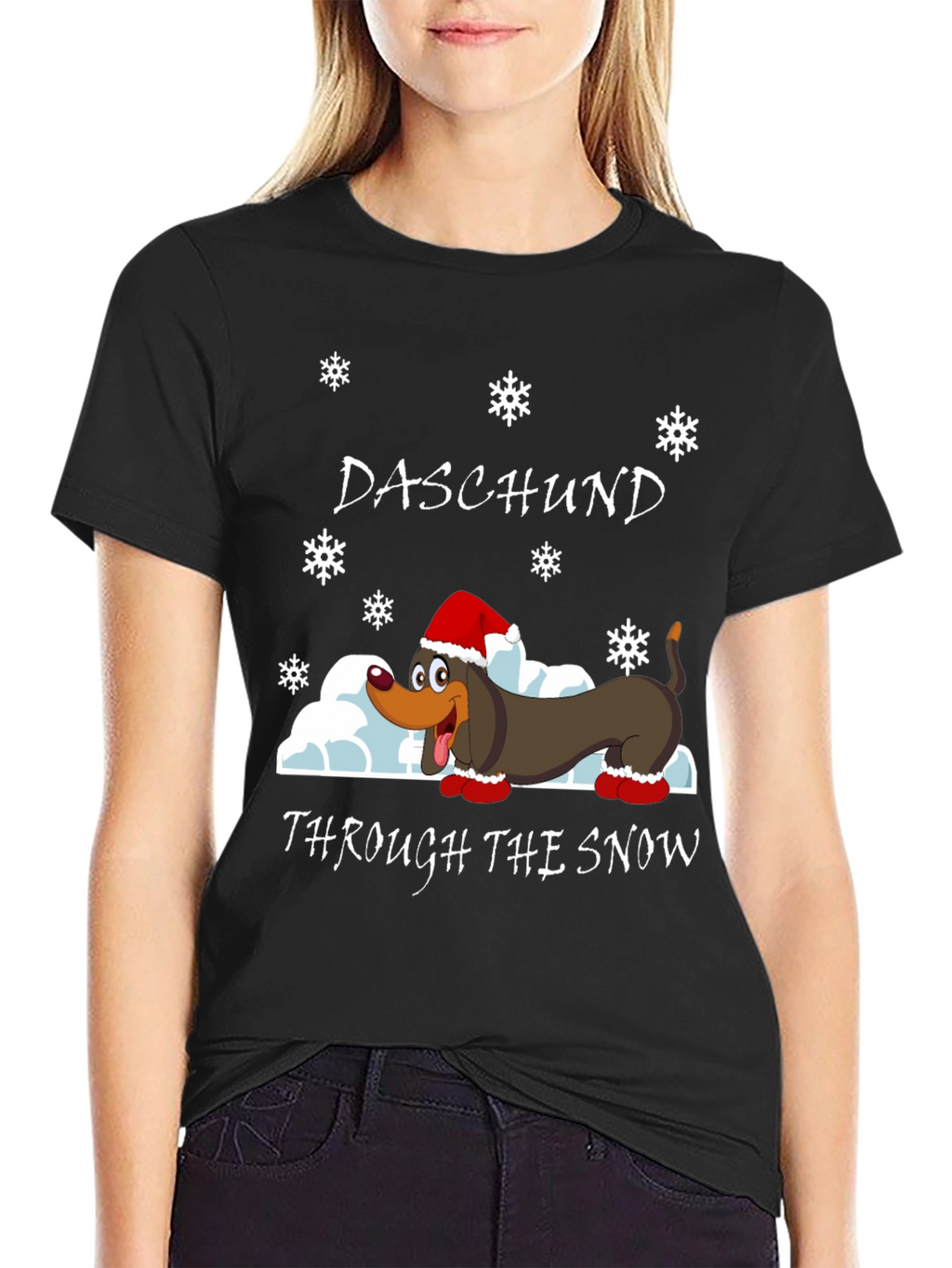 Daschund Through The Snow Graphic T-Shirt