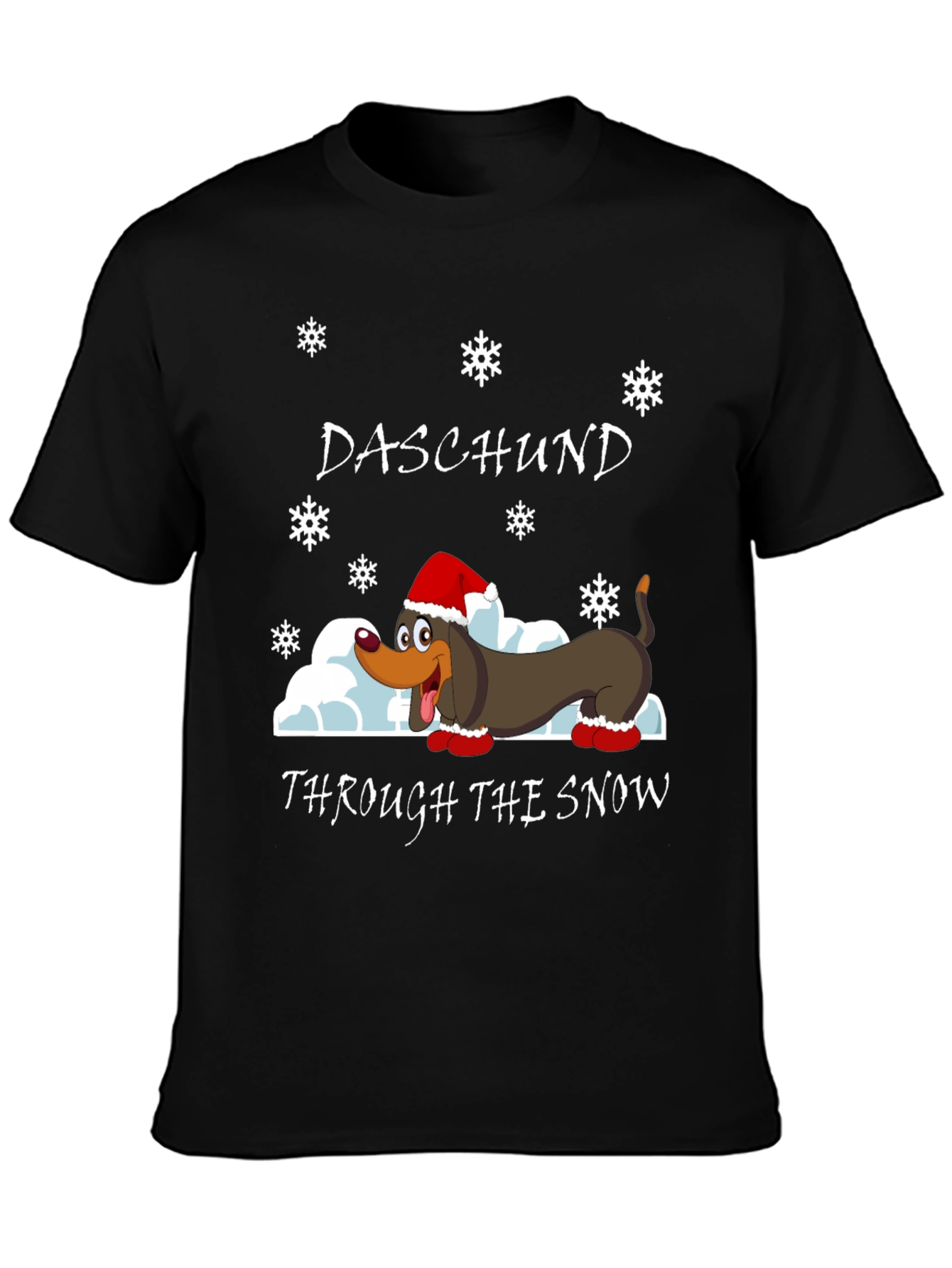 Daschund Through The Snow Graphic T-Shirt