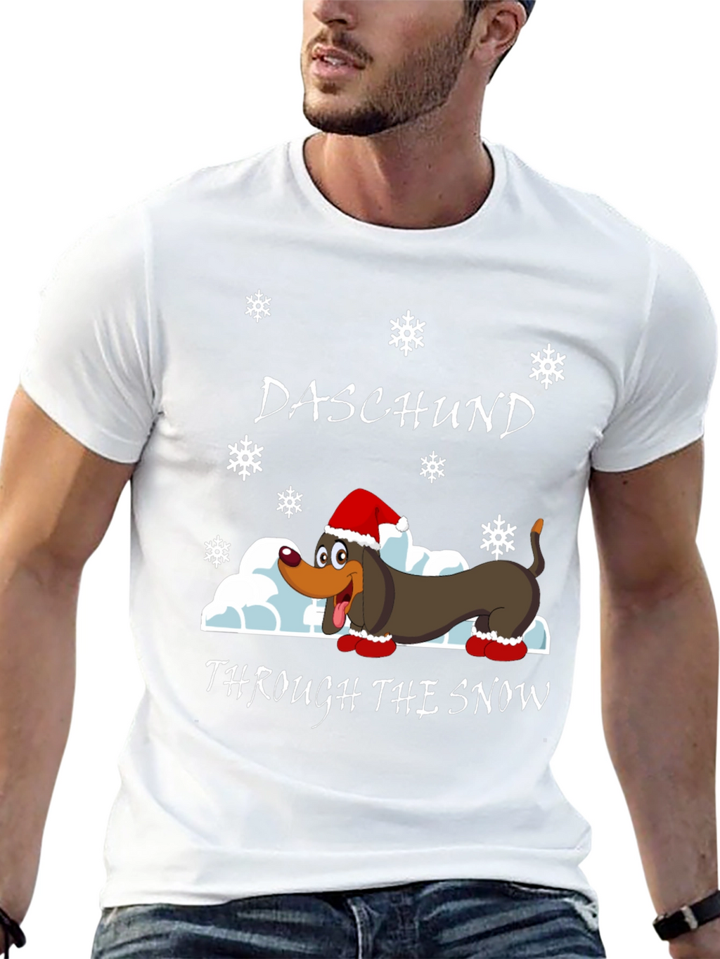 Daschund Through The Snow Graphic T-Shirt