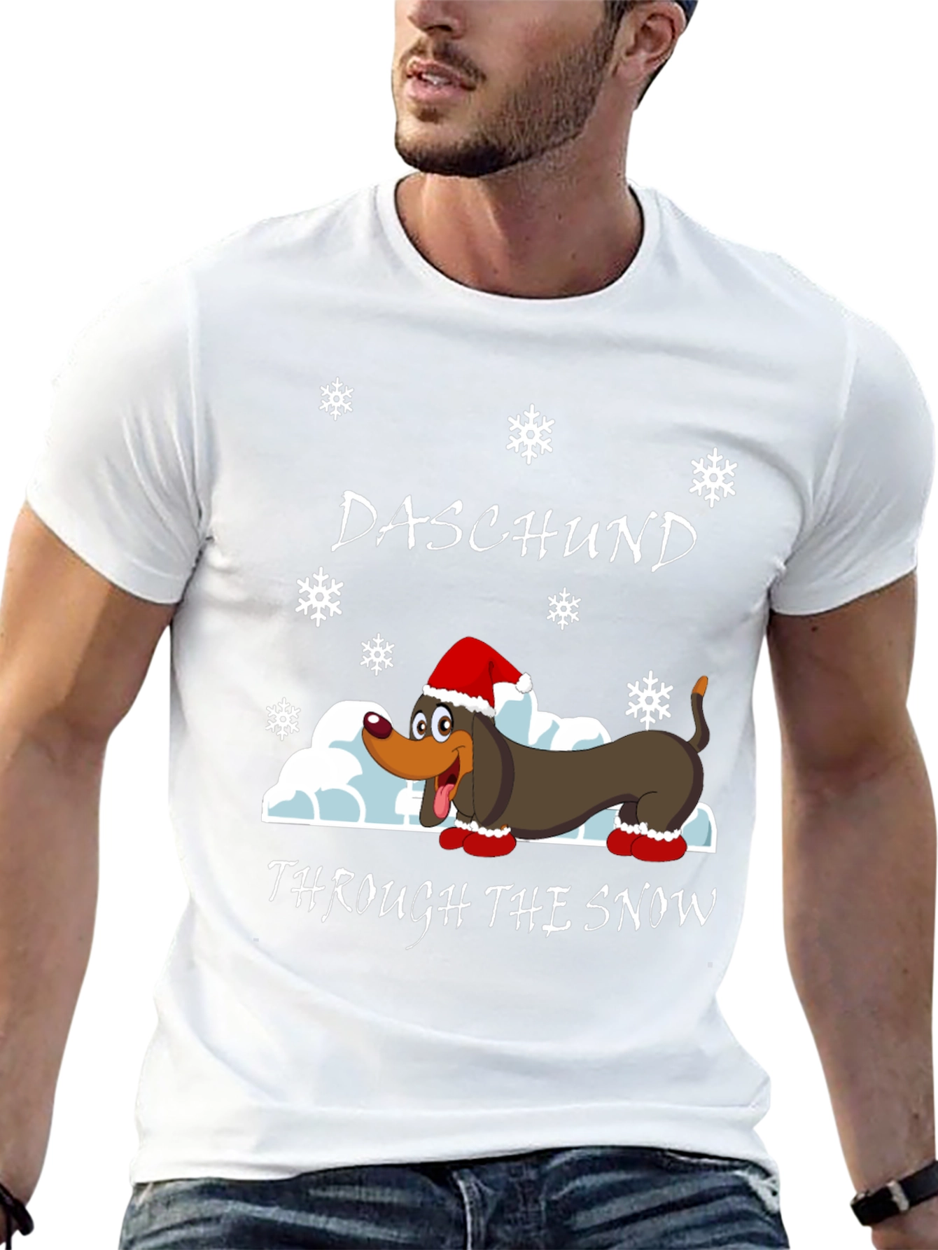Daschund Through The Snow Graphic T-Shirt