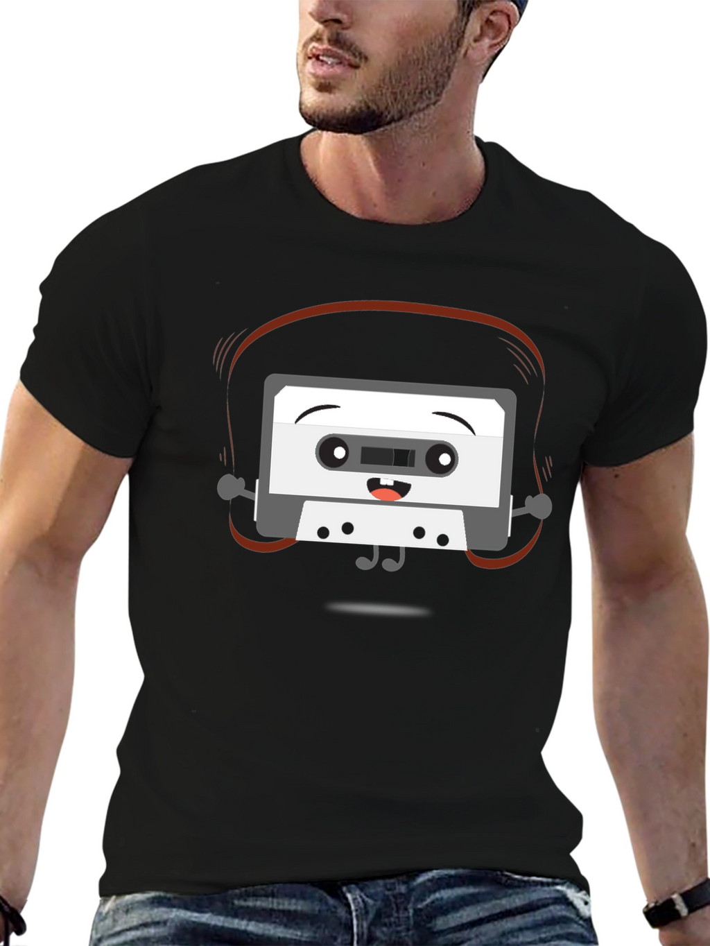 Cartoon Cassette Tape Graphic Tee