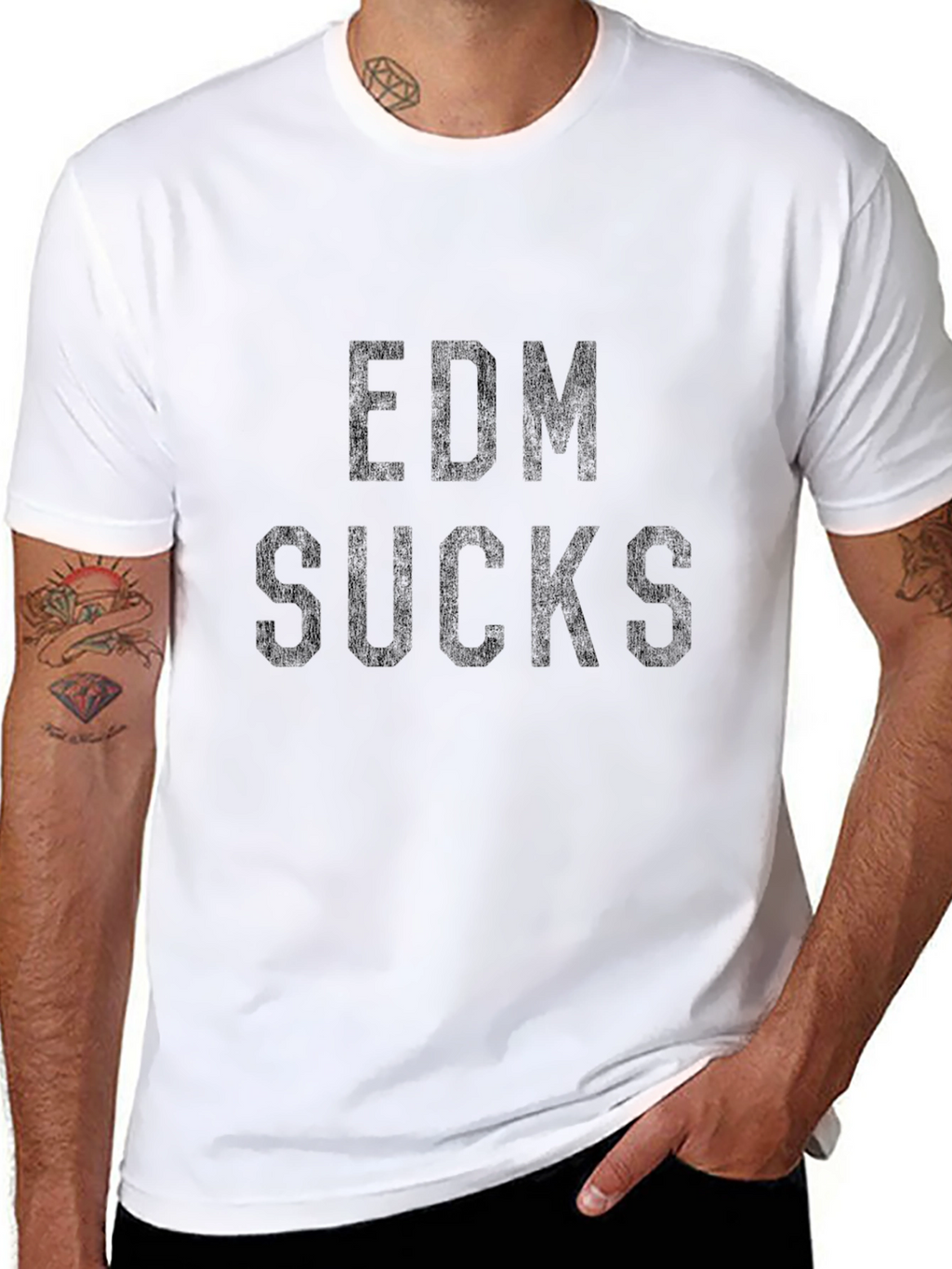 EDM Sucks Graphic Tee - Black Cotton T-Shirt