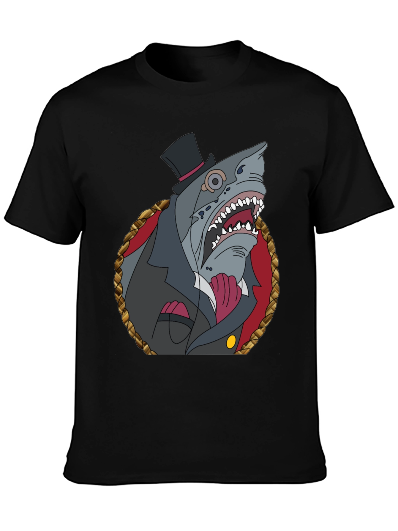 Dapper Shark Graphic Tee - Black Cotton Blend