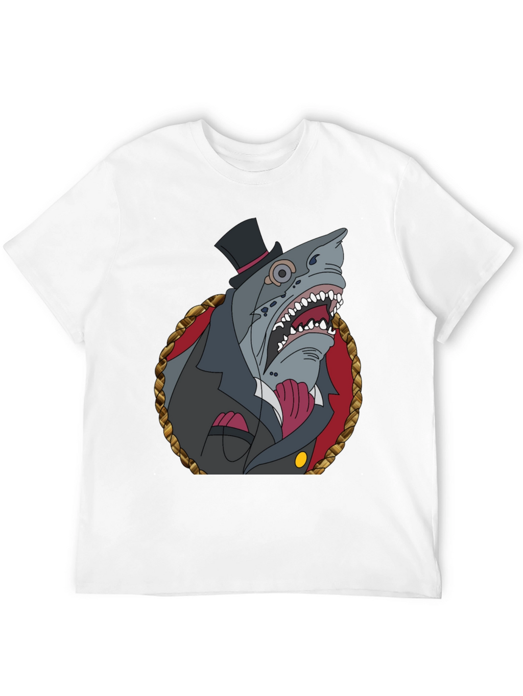 Dapper Shark Graphic Tee - Black Cotton Blend