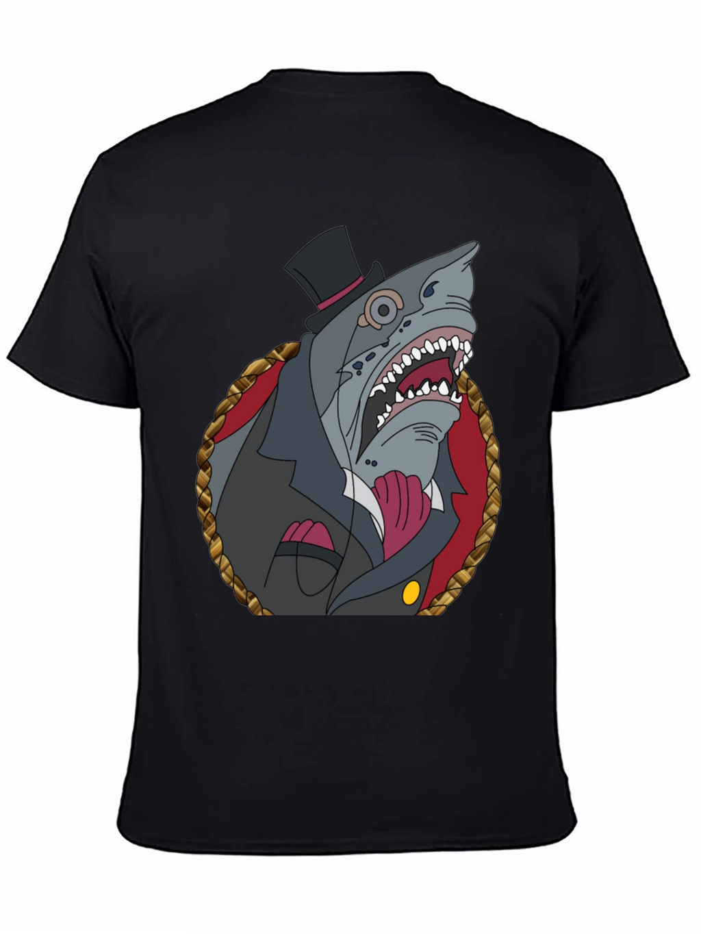 Dapper Shark Graphic Tee - Black Cotton Blend