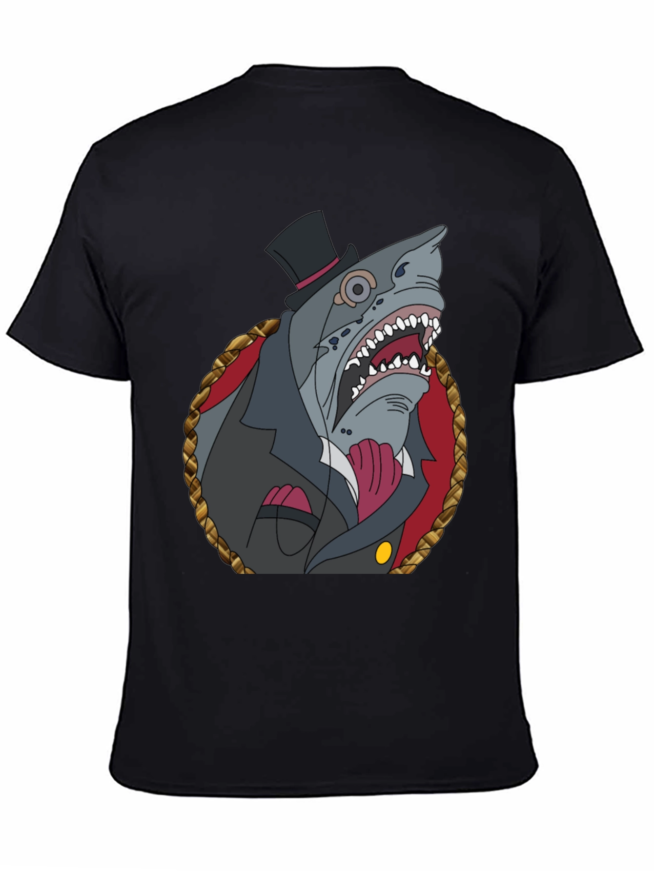 Dapper Shark Graphic Tee - Black Cotton Blend
