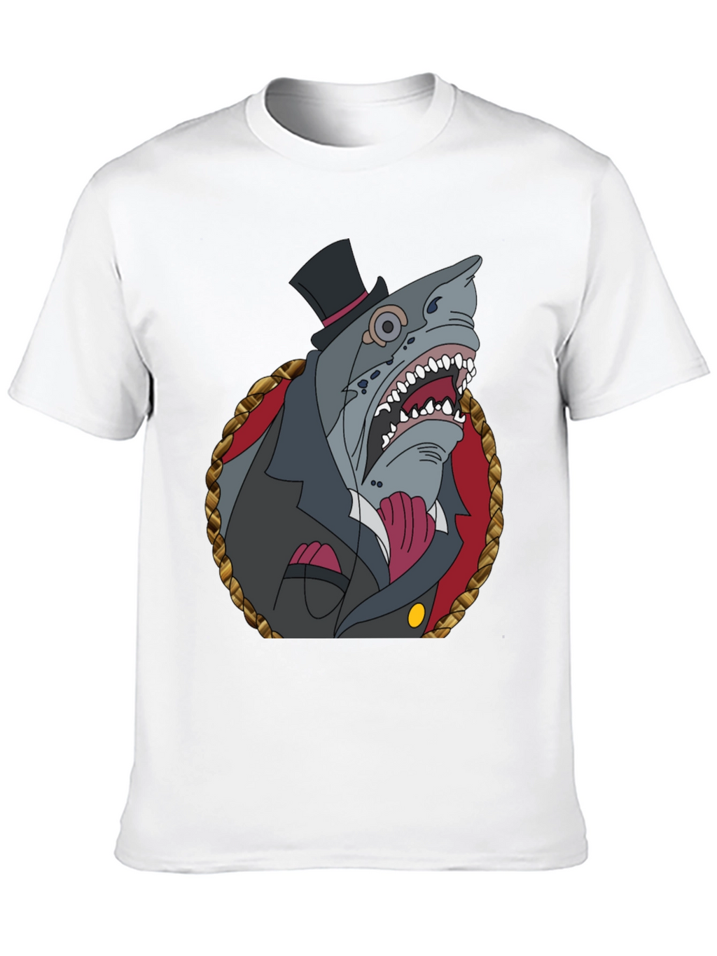 Dapper Shark Graphic Tee - Black Cotton Blend
