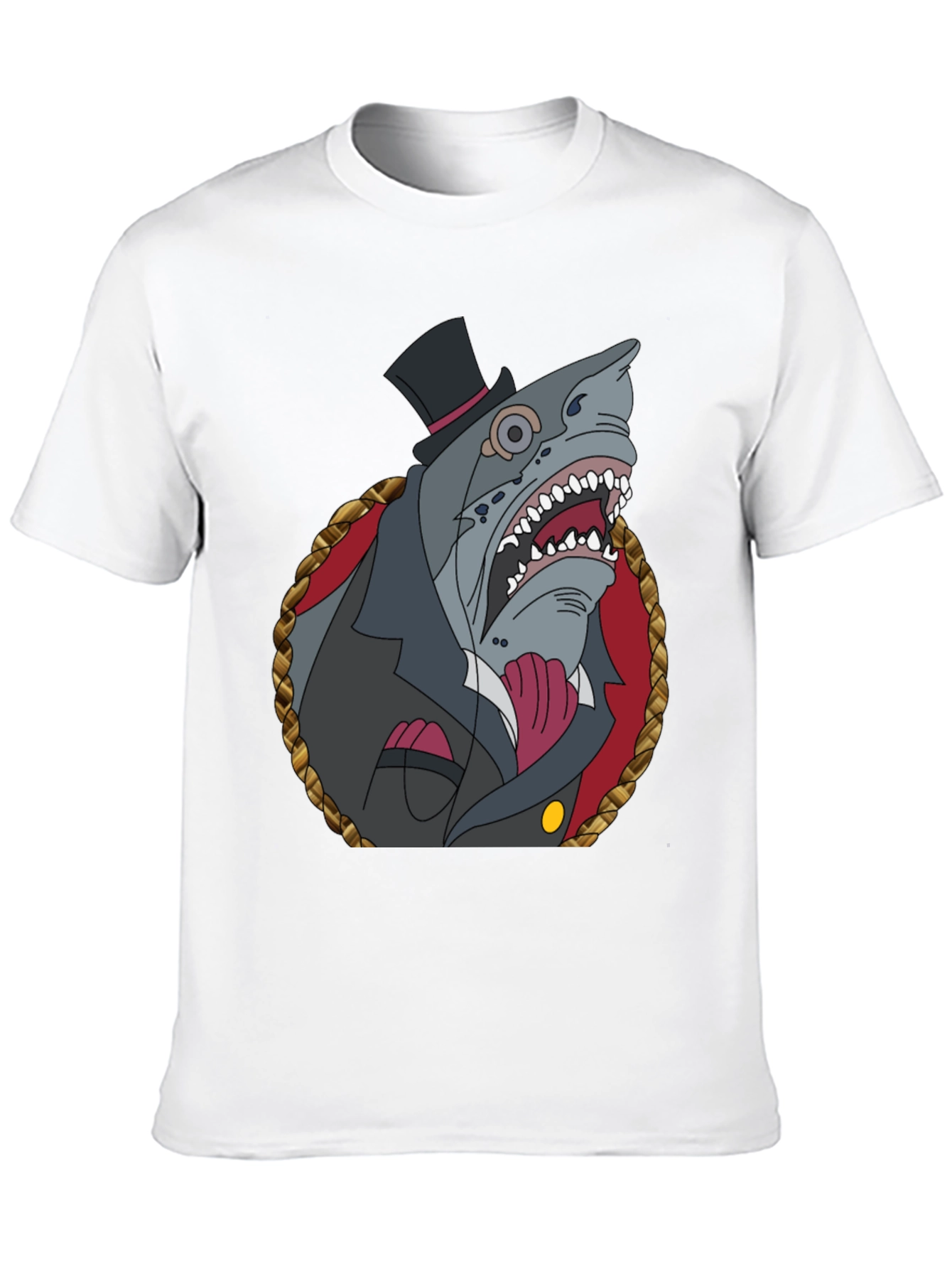 Dapper Shark Graphic Tee - Black Cotton Blend