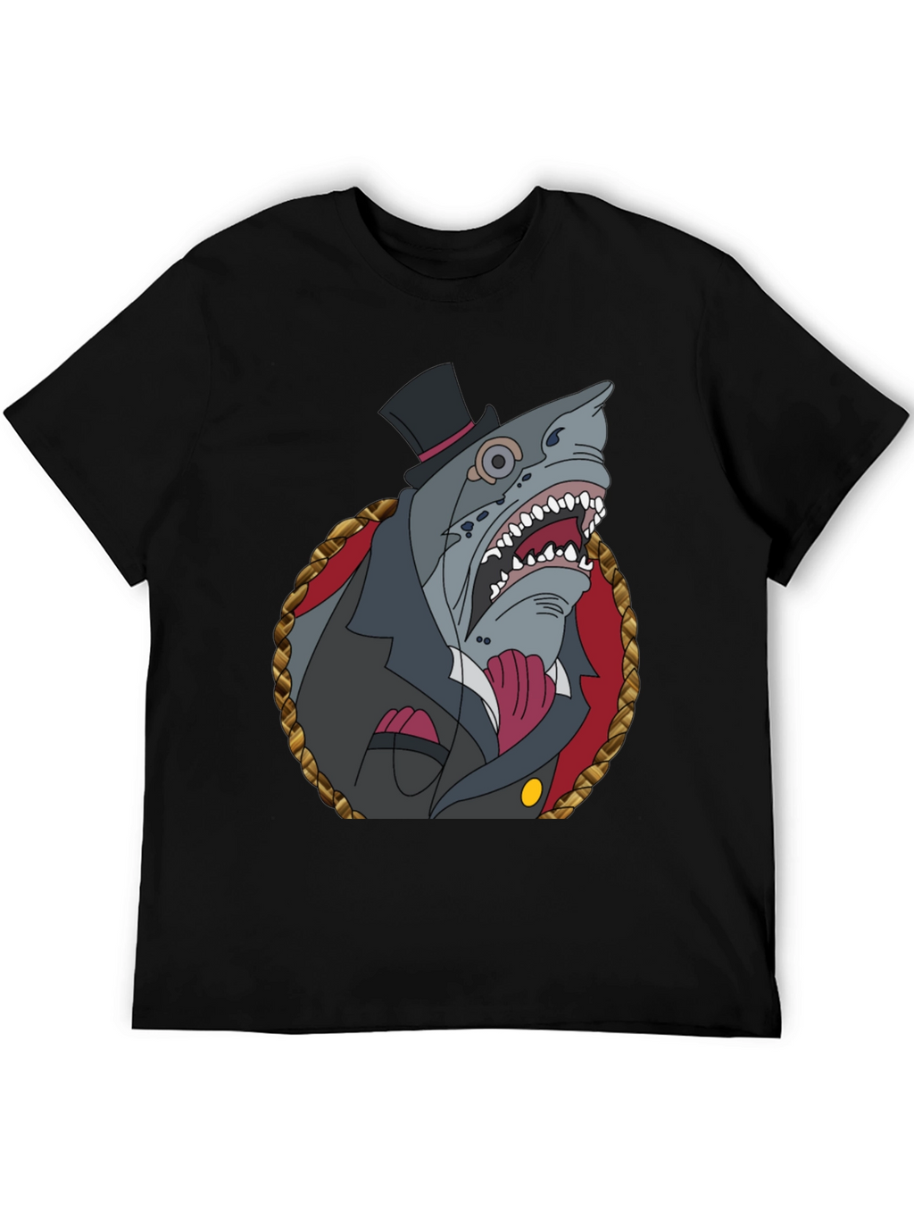 Dapper Shark Graphic Tee - Black Cotton Blend