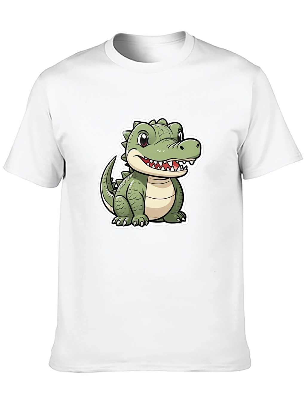 Cartoon Alligator Graphic Tee - Black