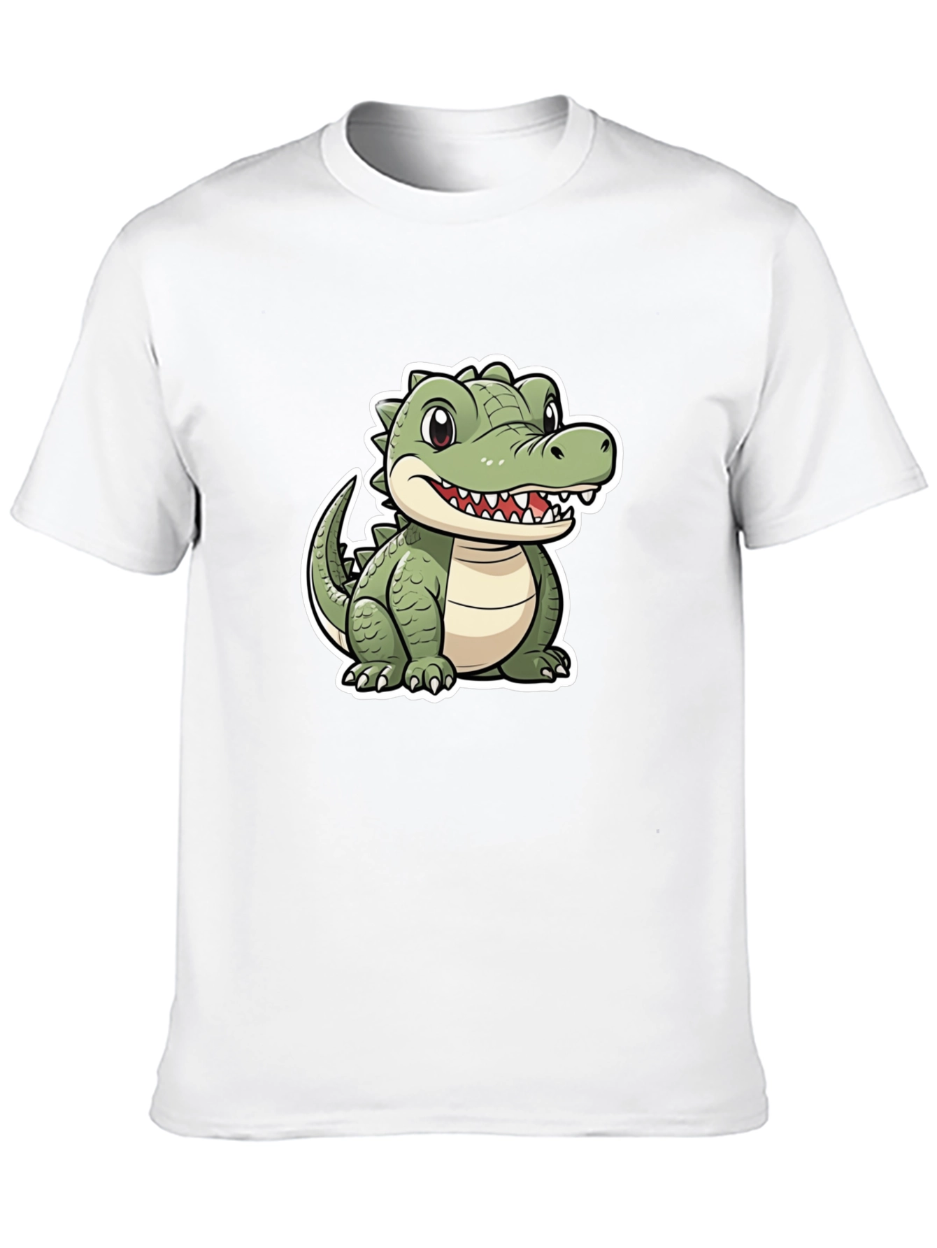 Cartoon Alligator Graphic Tee - Black