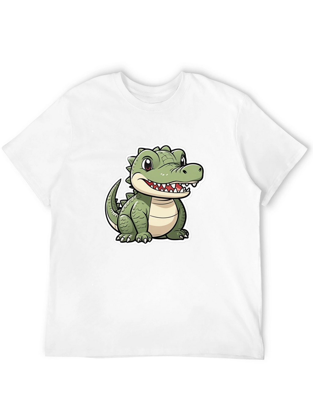 Cartoon Alligator Graphic Tee - Black
