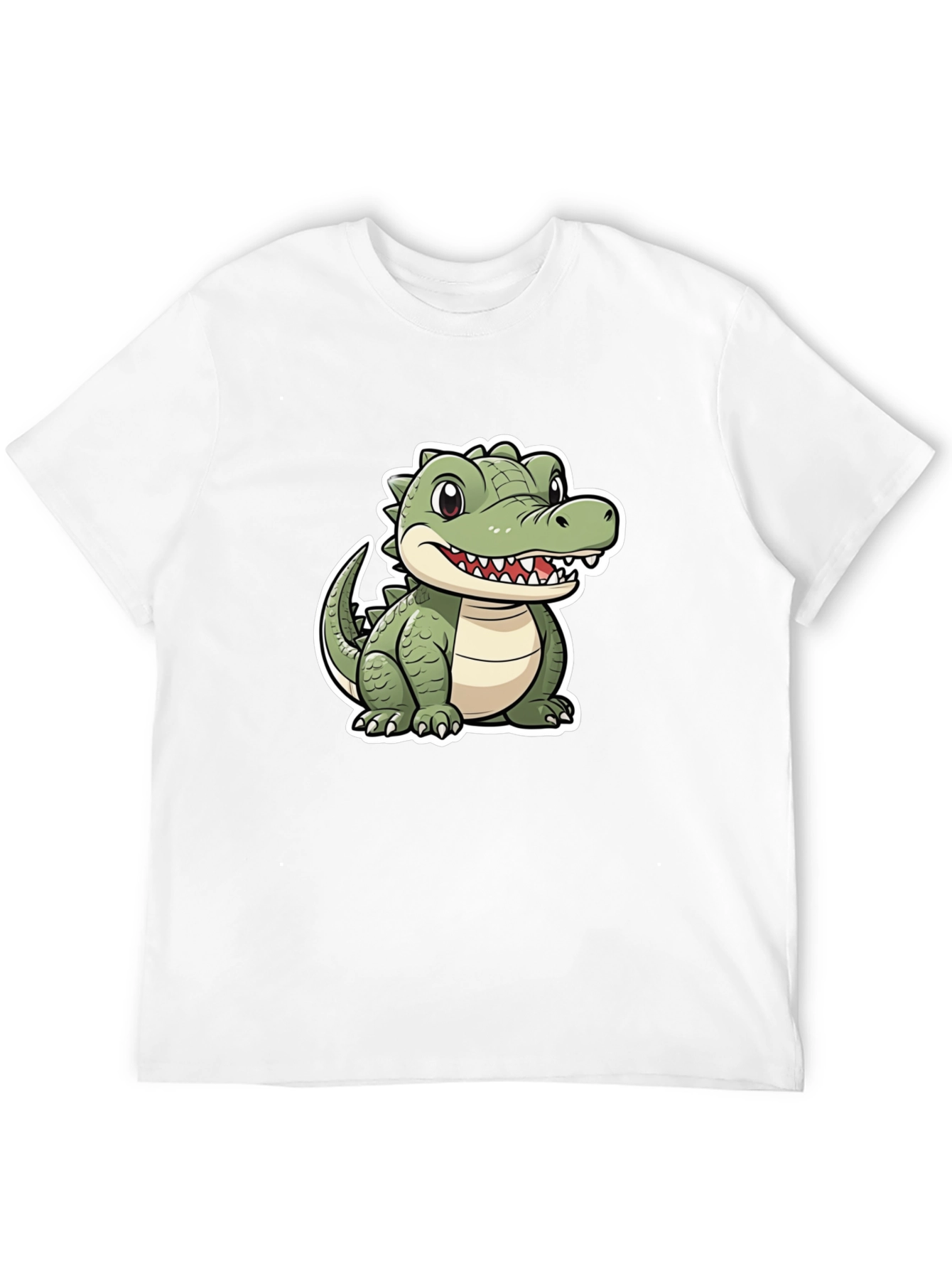 Cartoon Alligator Graphic Tee - Black