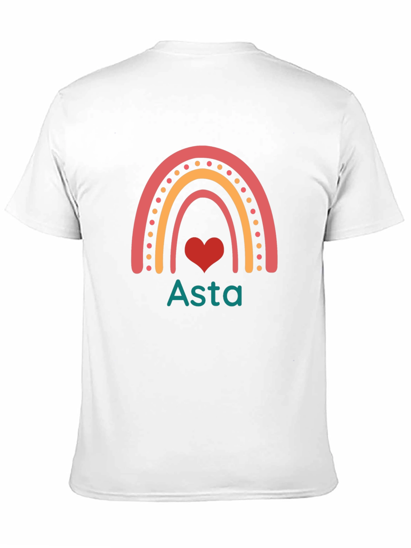 Rainbow Heart Asta T-Shirt - Unisex Cotton Tee