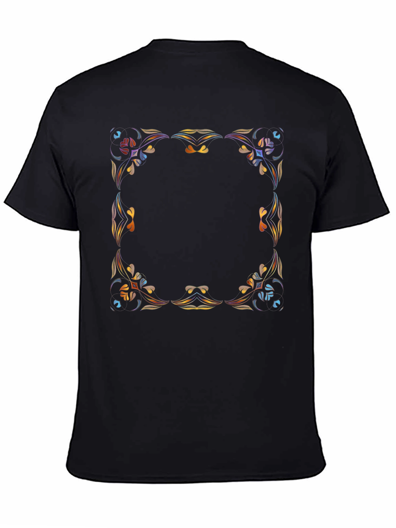Stylish Graphic Tee - Abstract Floral Frame