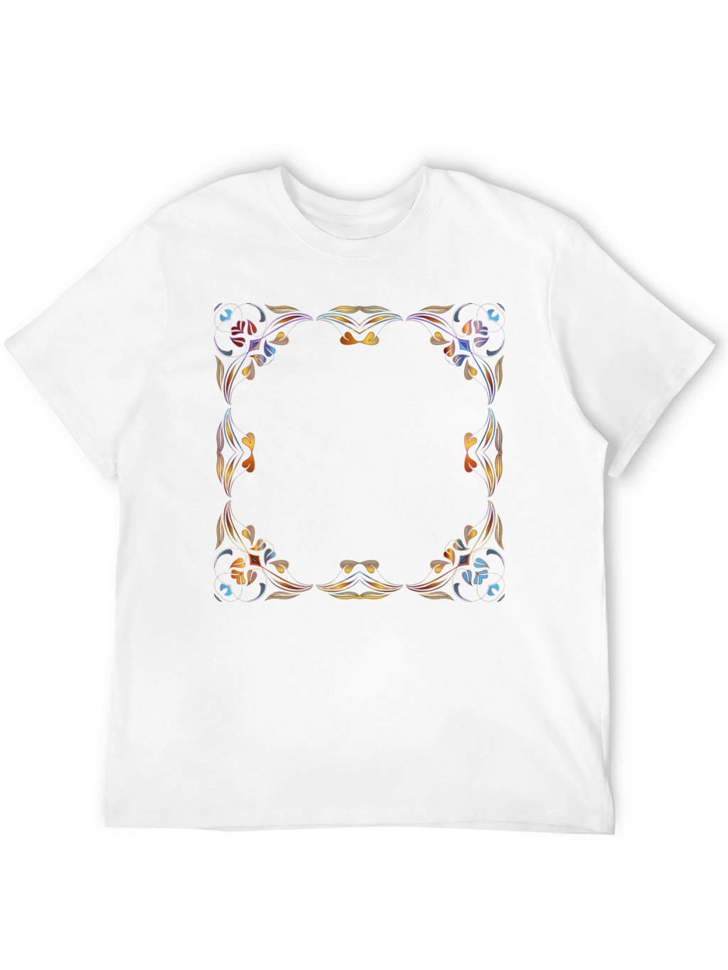 Stylish Graphic Tee - Abstract Floral Frame