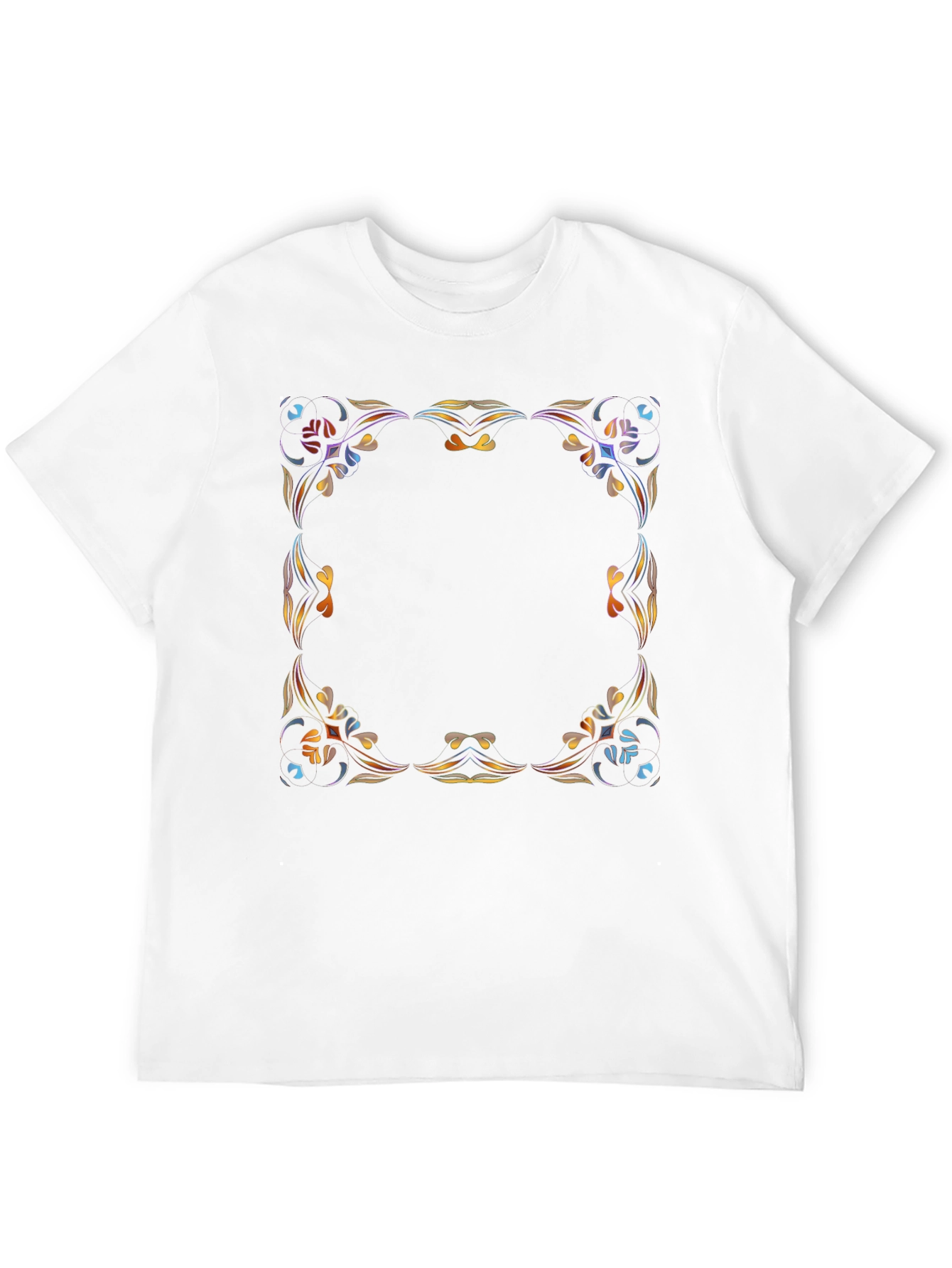 Stylish Graphic Tee - Abstract Floral Frame