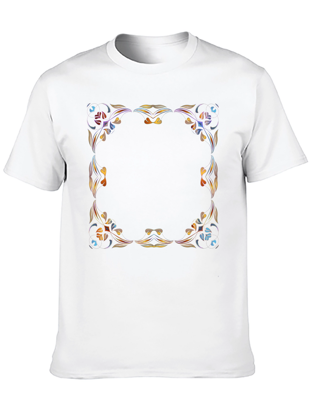 Stylish Graphic Tee - Abstract Floral Frame