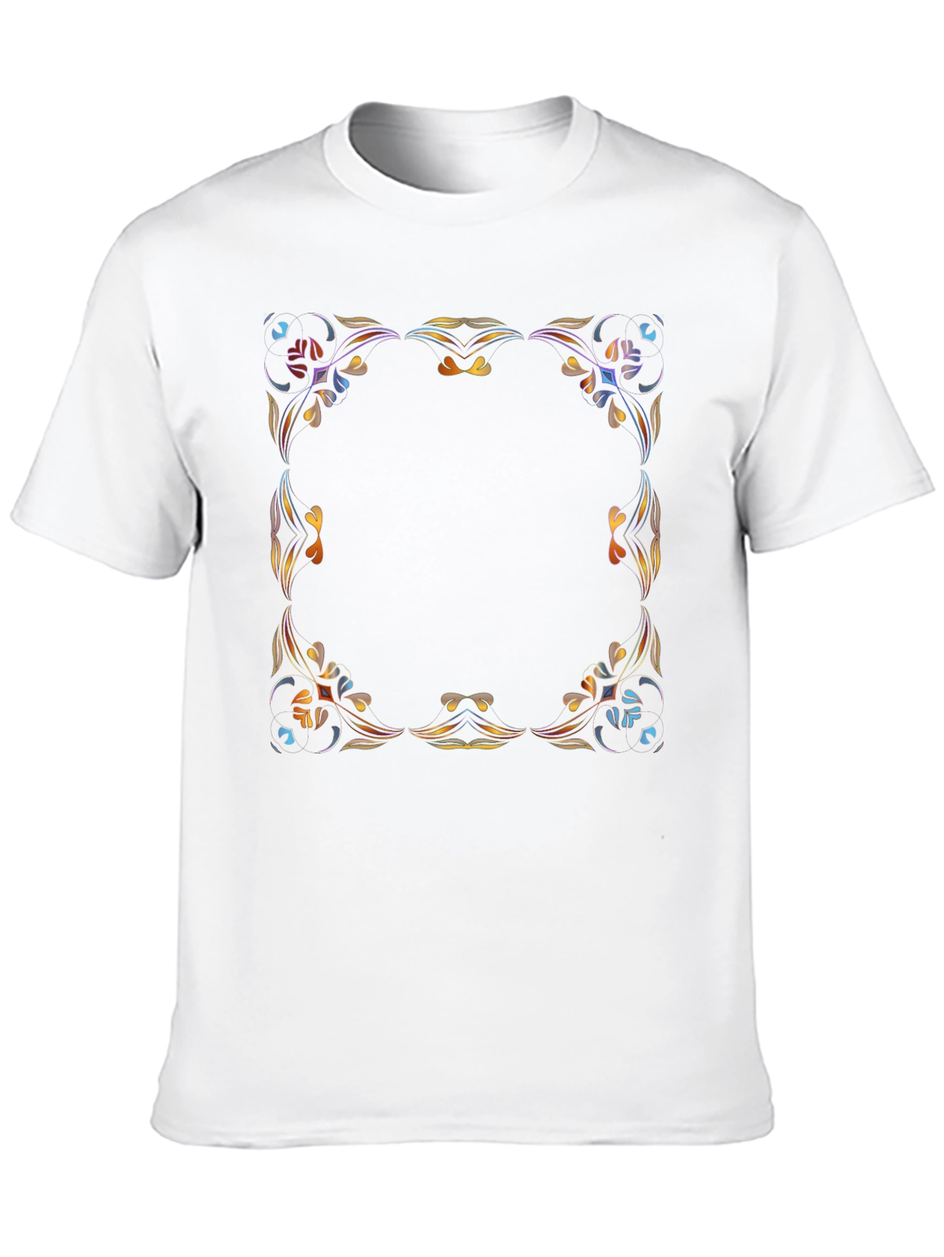 Stylish Graphic Tee - Abstract Floral Frame