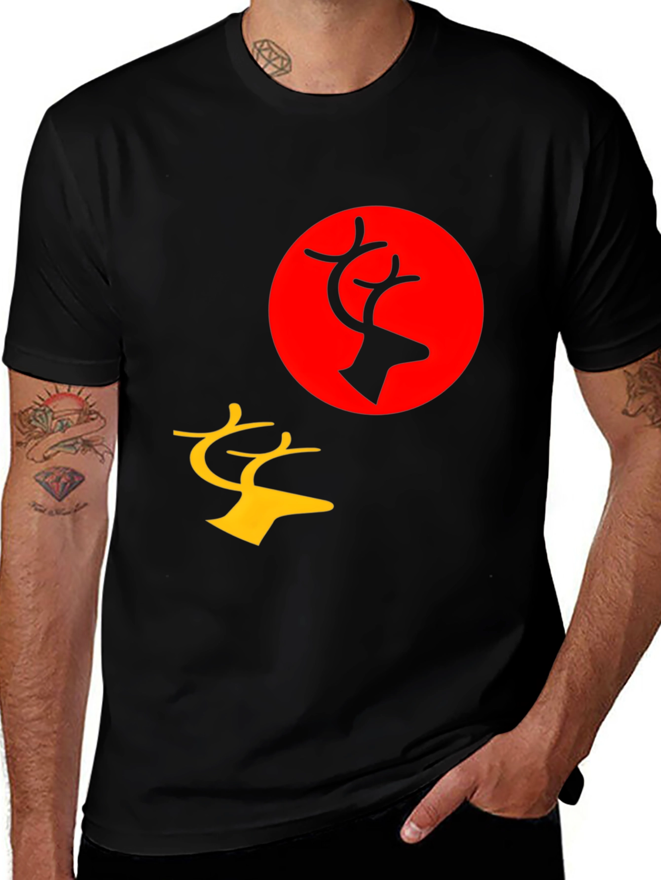 Black Deer Graphic Tee - Bold and Stylish