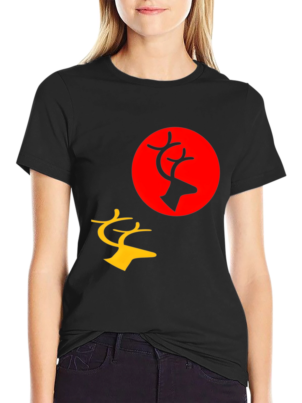 Black Deer Graphic Tee - Bold and Stylish