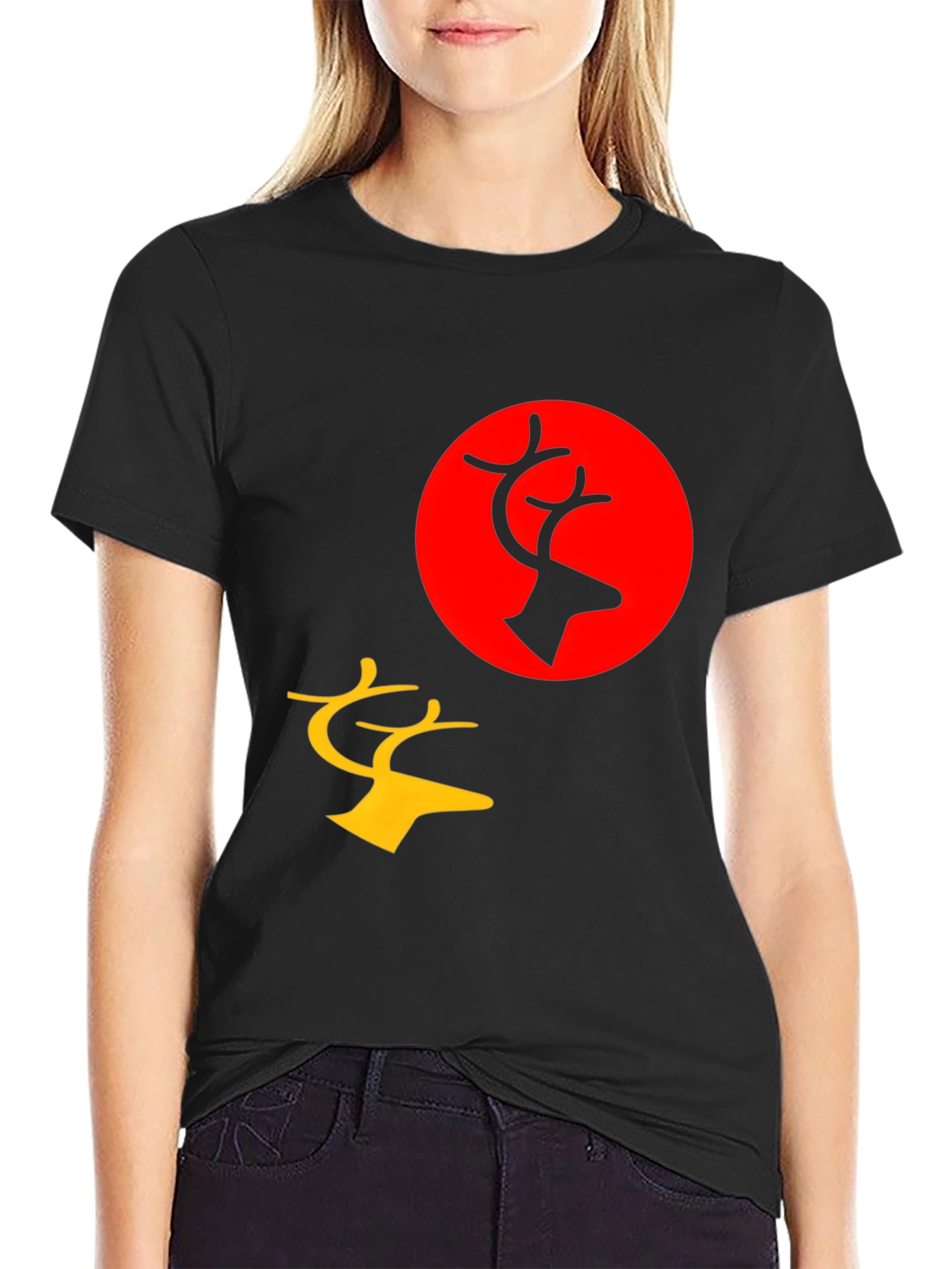 Black Deer Graphic Tee - Bold and Stylish