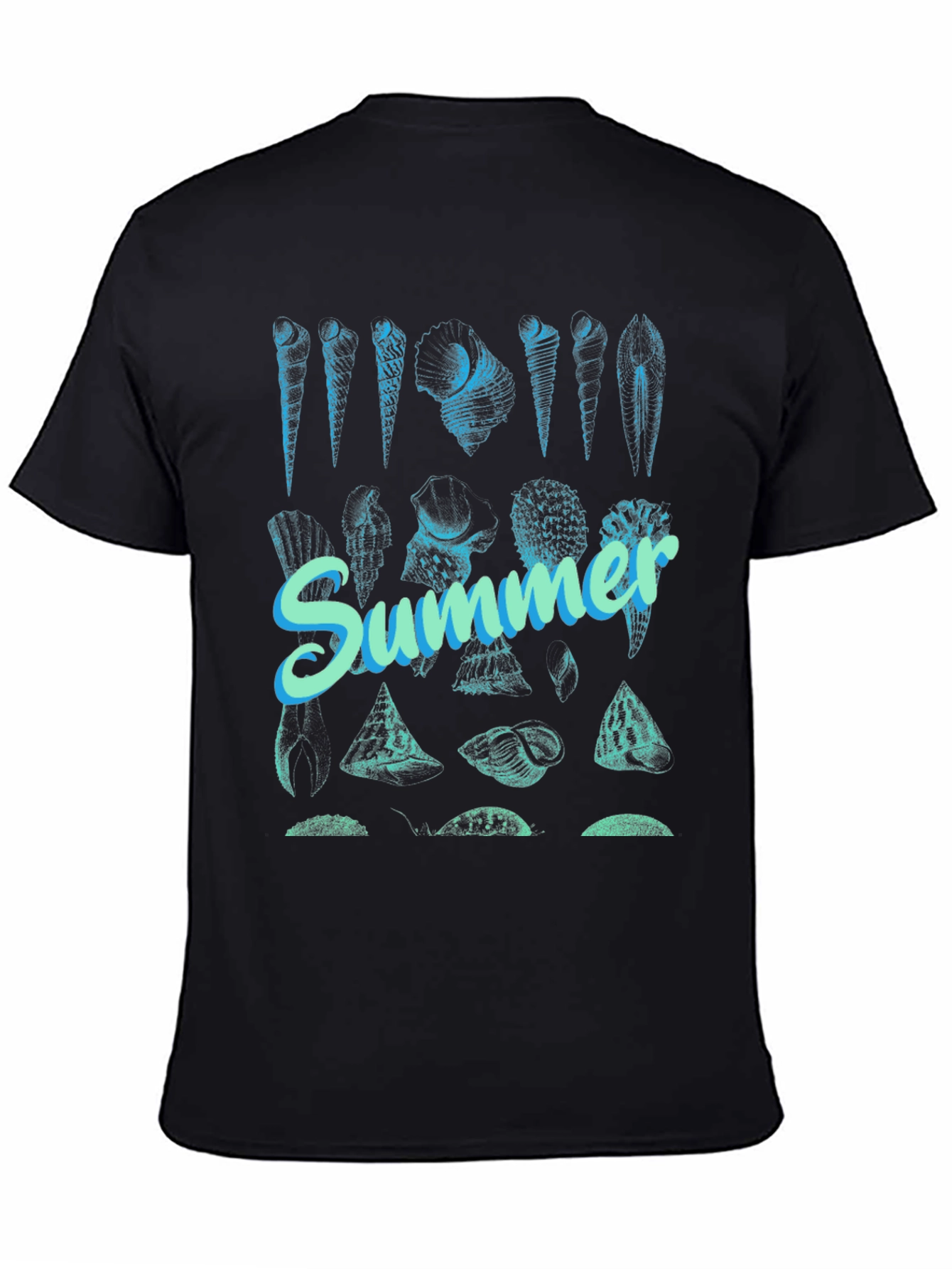 Summer Seashells Graphic Tee - Black