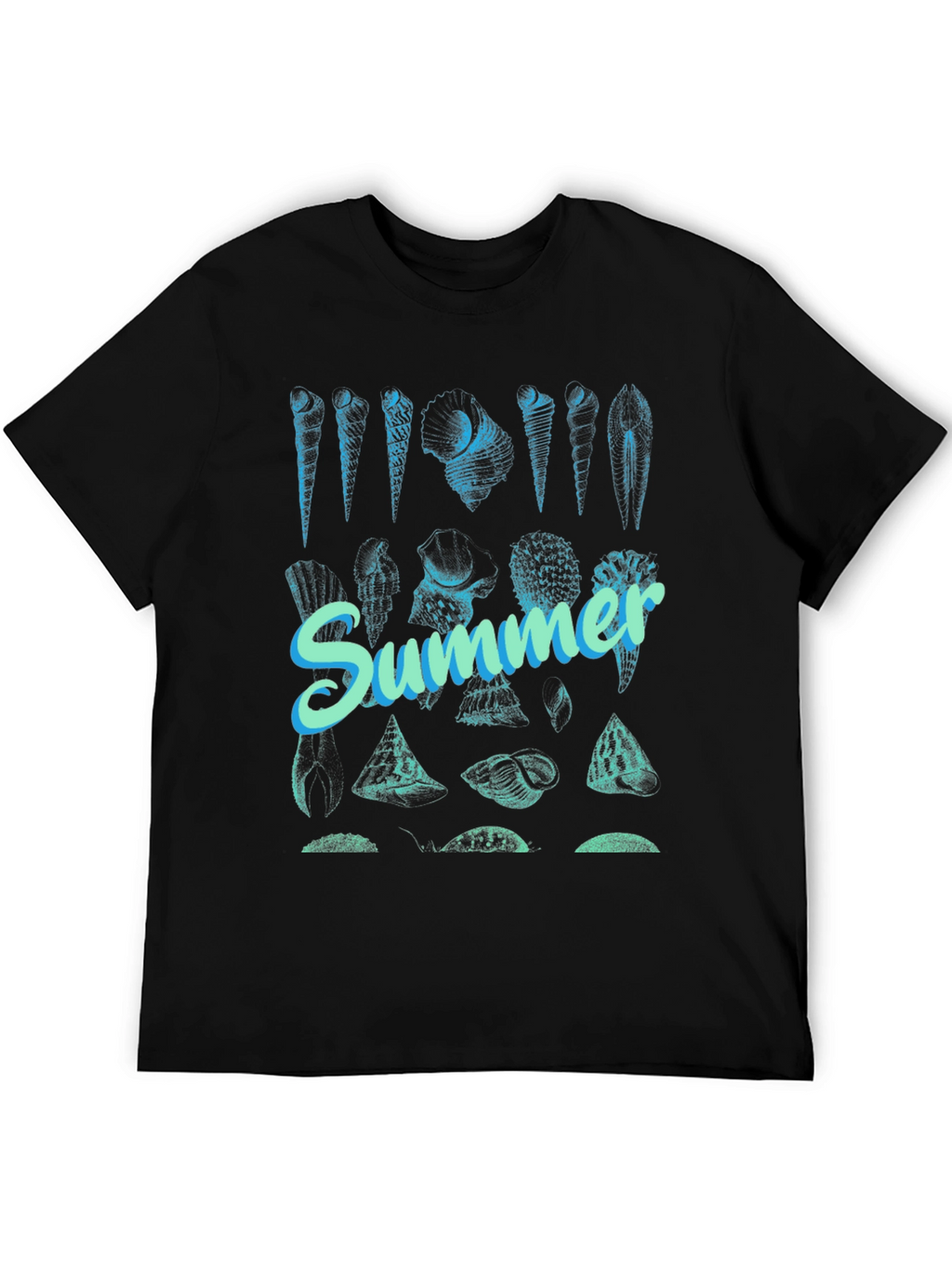 Summer Seashells Graphic Tee - Black