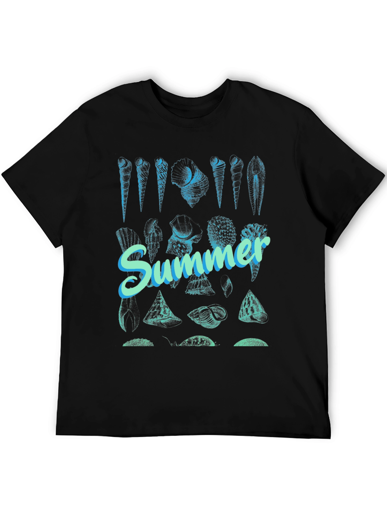 Summer Seashells Graphic Tee - Black