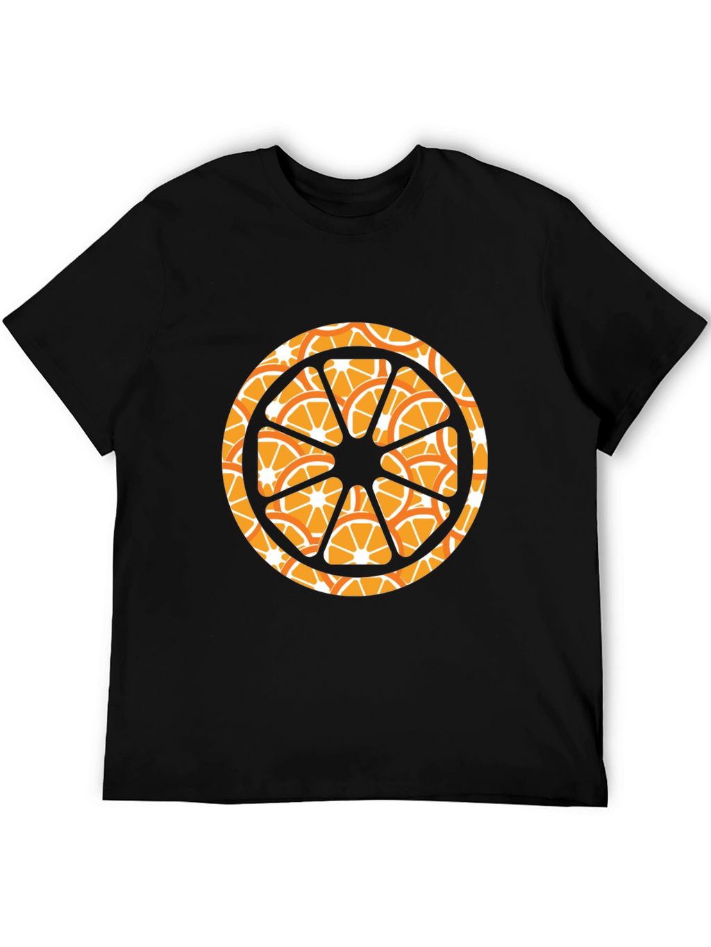 Orange Slice Graphic Black T-Shirt