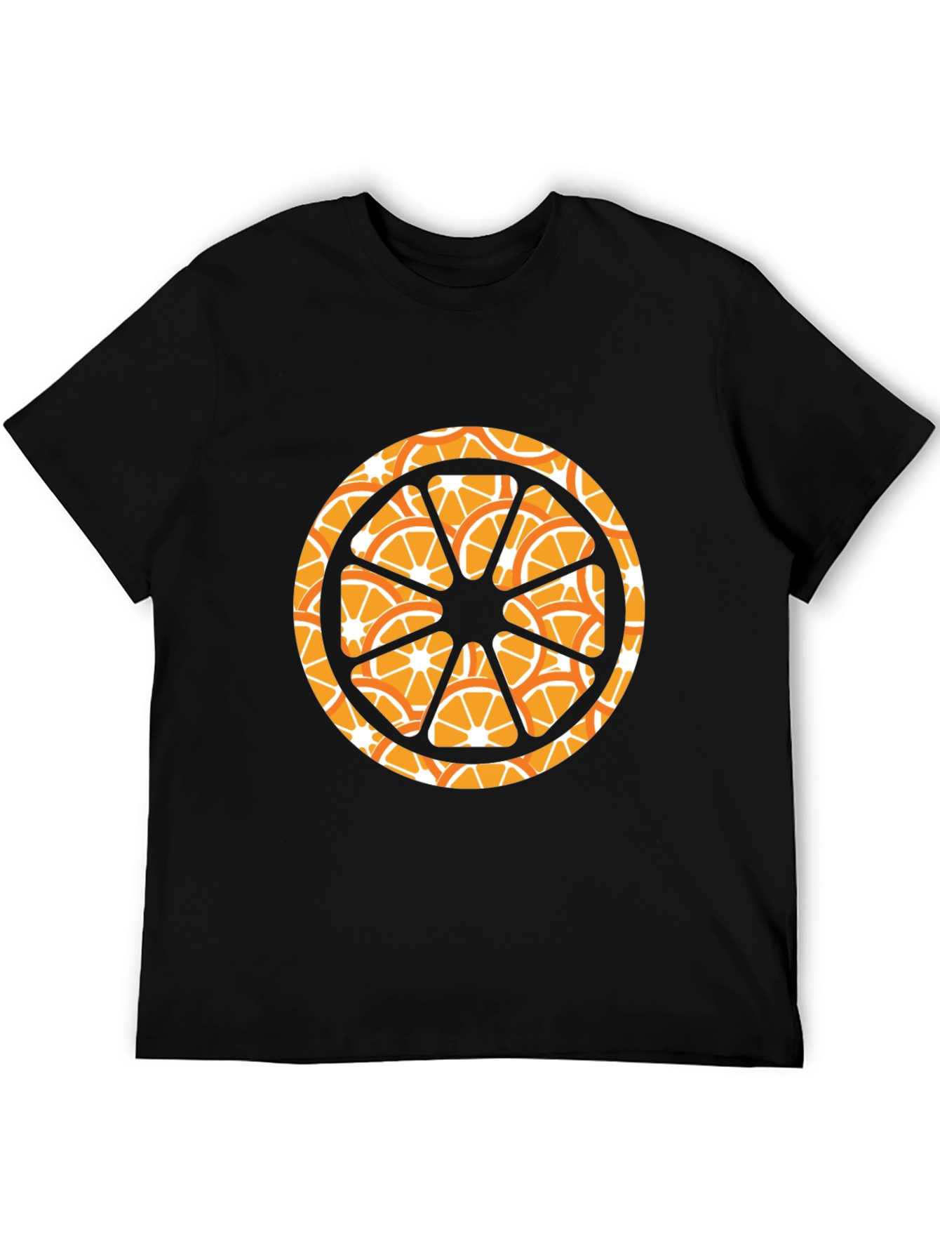 Orange Slice Graphic Black T-Shirt