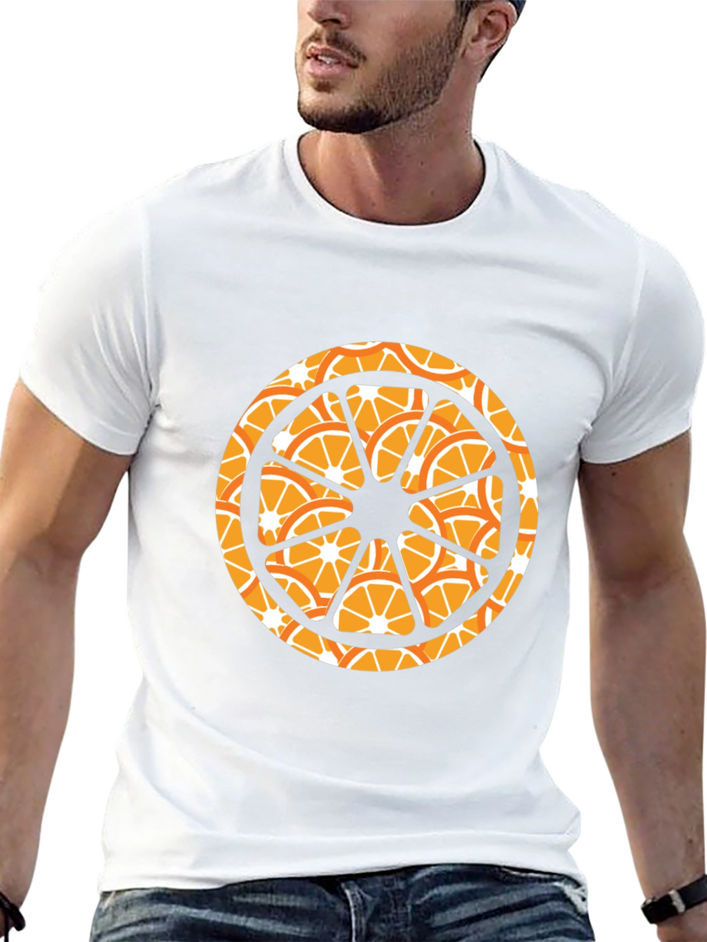 Orange Slice Graphic Black T-Shirt