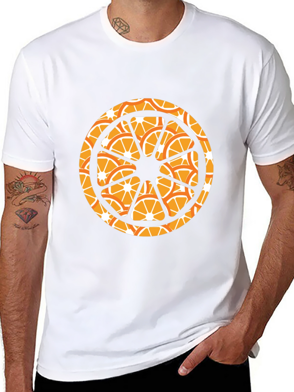 Orange Slice Graphic Black T-Shirt