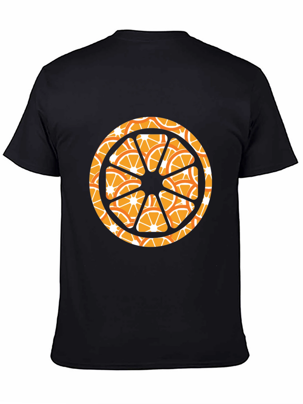 Orange Slice Graphic Black T-Shirt